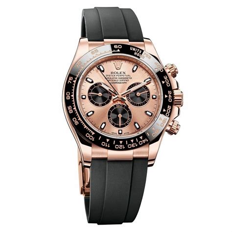 rolex rubber strap rose gold